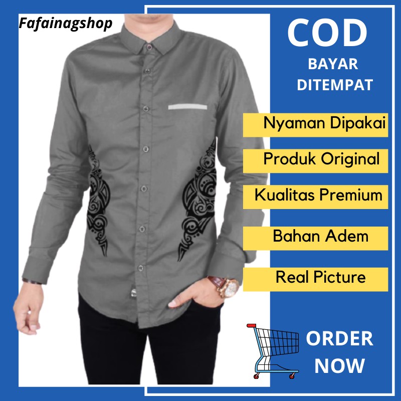 Pakaian Pria Kemeja Cowok Murah Kemeja Cowok Keren Kemeja Cowok Standar Kemeja Cowok Casual T4D7 Baj