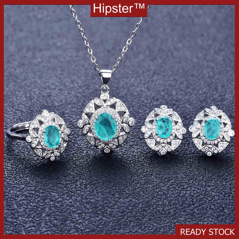 Luxury Jewelry Green Moissanite Jewelry Set