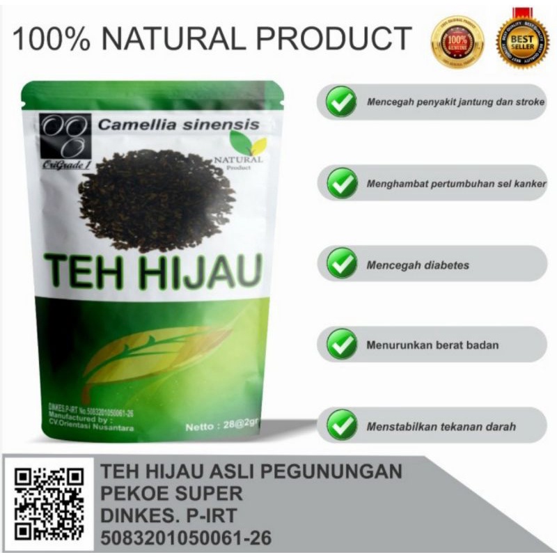

Green tea-teh Hijau Pekoe Super Asli Pegunungan