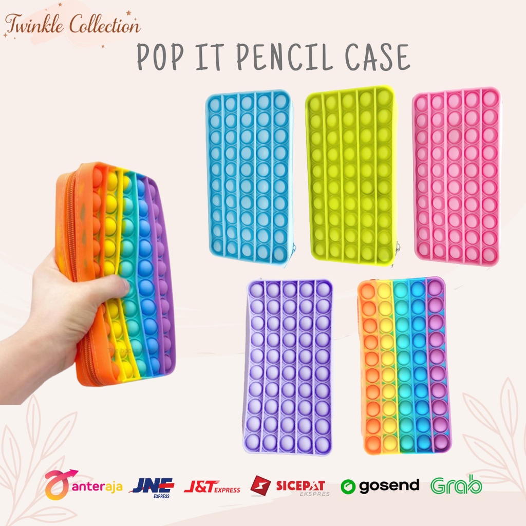 

Kotak Pensil POP IT Pencil Case Tempat Pensil Popit Rainbow Bubble Fidget Toys Ready Stock Perlengkapan Sekolah Stationery Anak