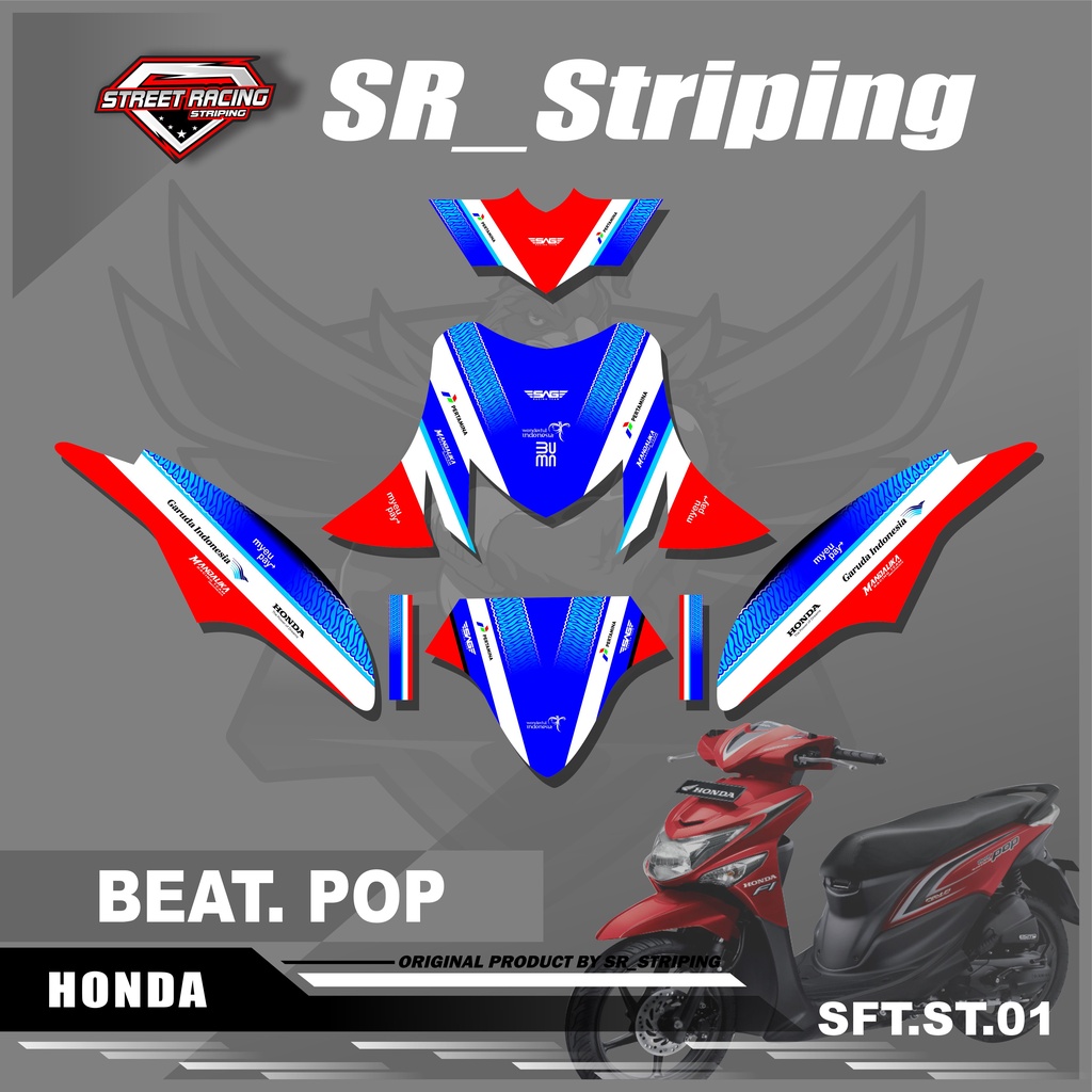 Sticker Decal Full Body BEAT POP - Sticker Decal BEAT POP Motif Mandalika. SFL.SR.01