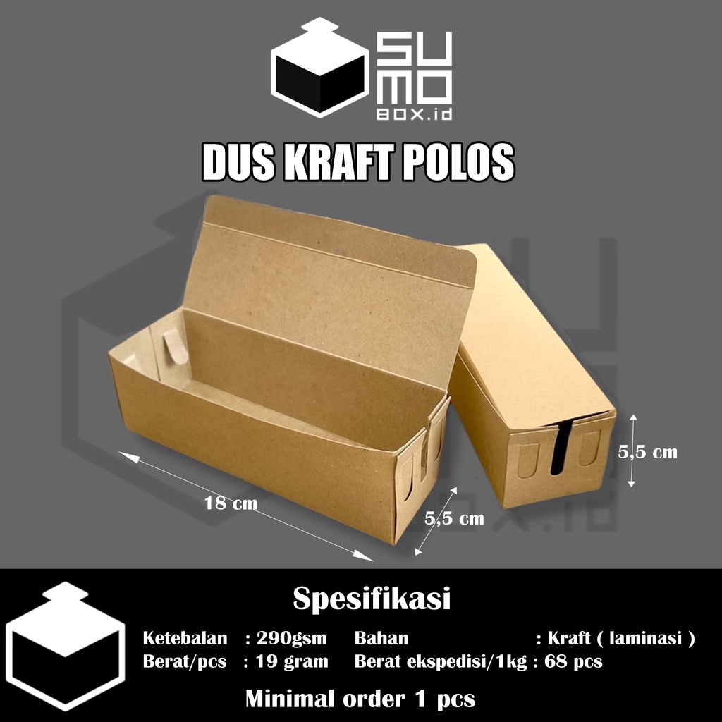 

Box Kraft SOSIS / Dus Corndog / Paper box Hot dog Dus Polos Coklat Laminasi 290gsm