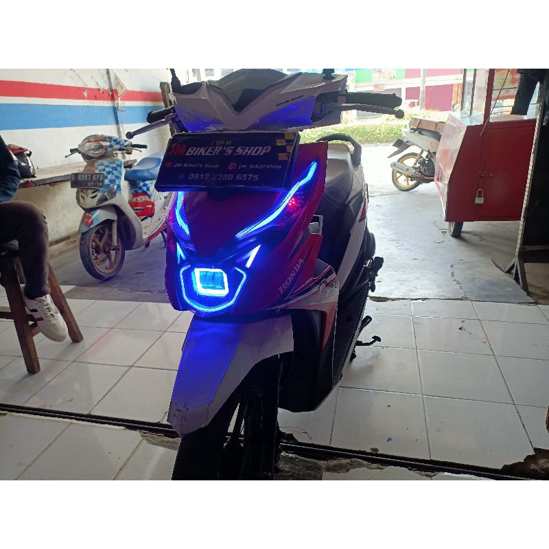 lampu alis DRL dan lampu utama Daymaker Honda beat esp PNP langsung pasang