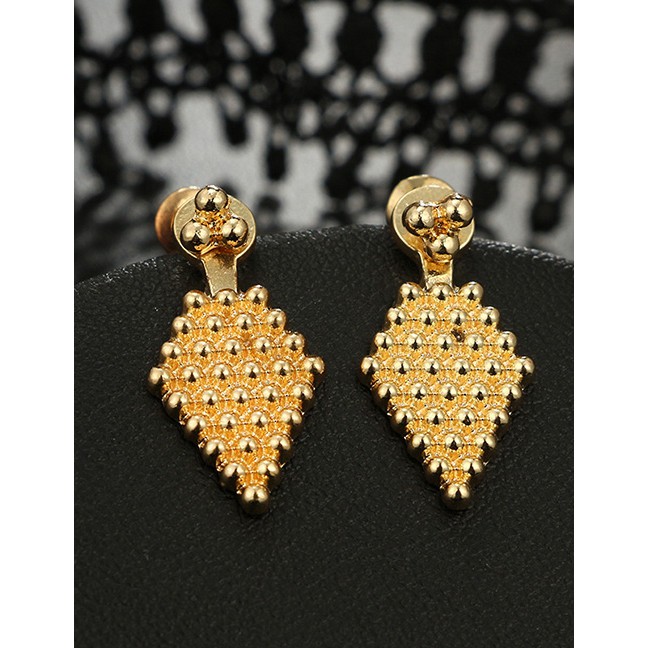 LRC Anting Tusuk Vintage Gold Color Geometric Shape Dessign Pure Color Earrings