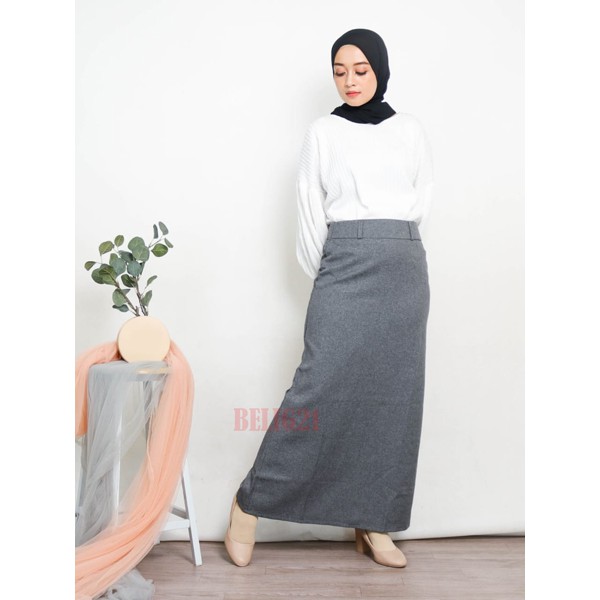 Rok Kerja Panjang Hitam Rok A Line Bahan Formal Kantor