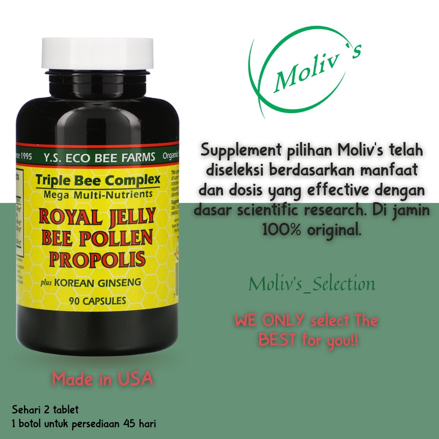 Jual Royal Jelly, Bee Pollen, Propolis, Plus Korean Ginseng, 90 Tablet
