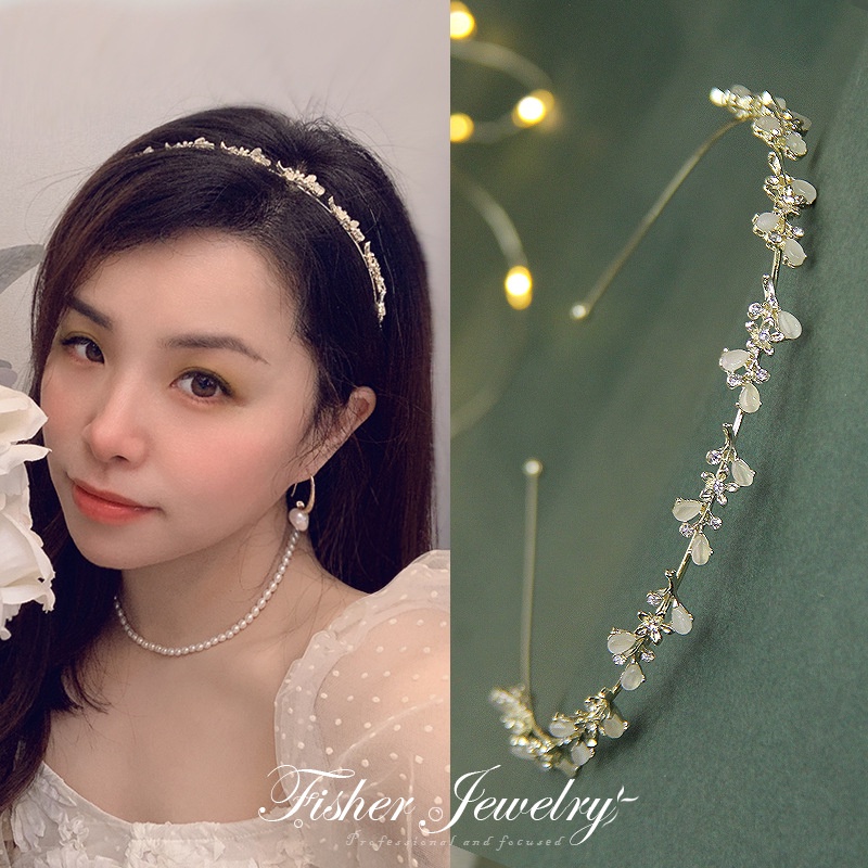 Bando Bahan Alloy Aksen Berlian Imitasi Gaya Korea Untuk Wanita