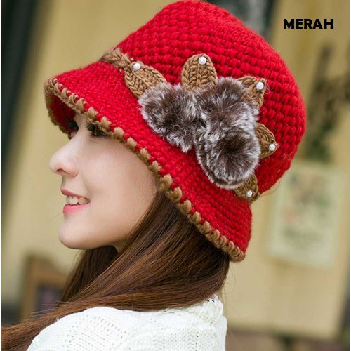 Topi wool wanita untuk musim dingin / winter trendy 003