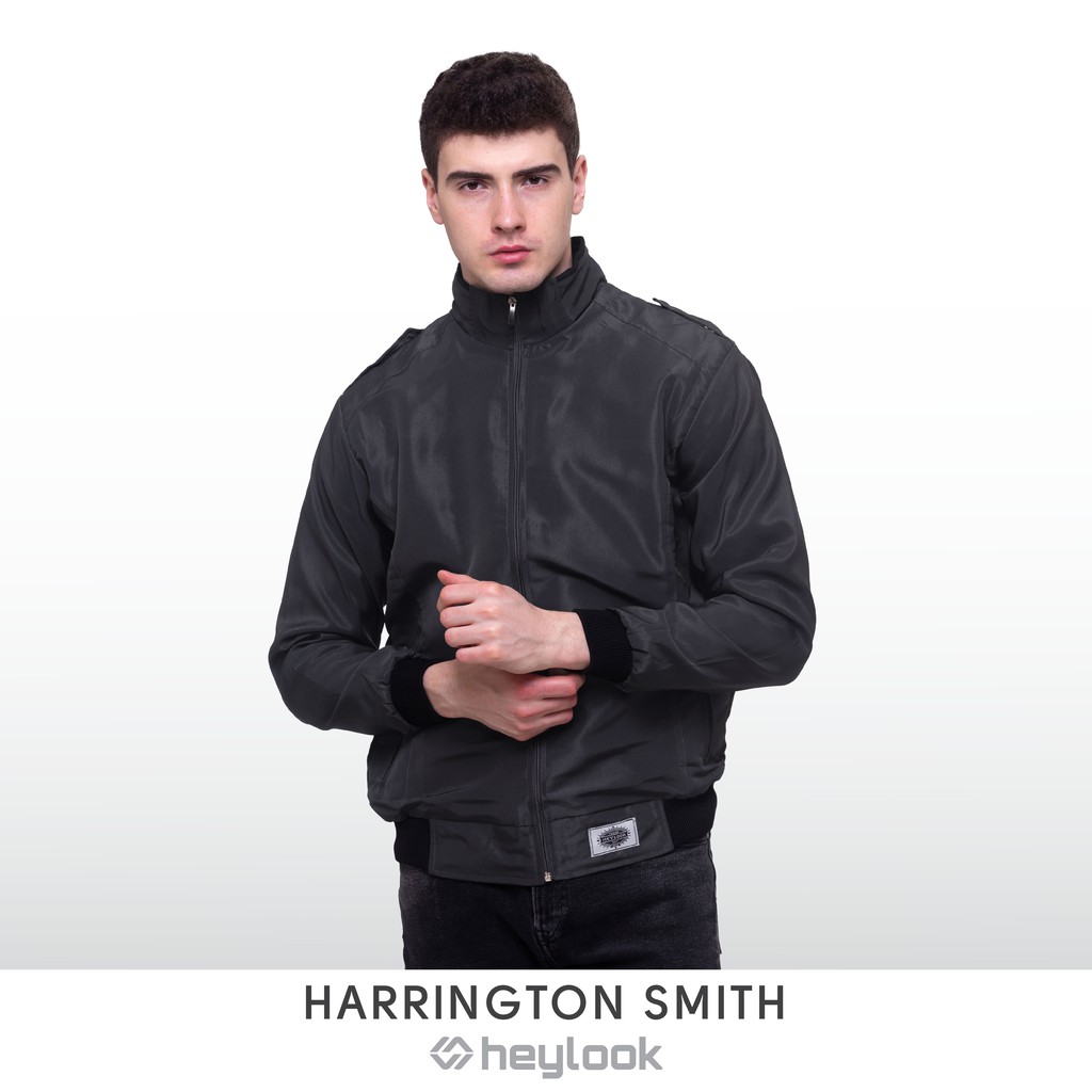 HEYLOOK Official - Jaket Pria Harrington Jaket Semi-Waterproof Smith Pria Jaket Motor Taslan-4