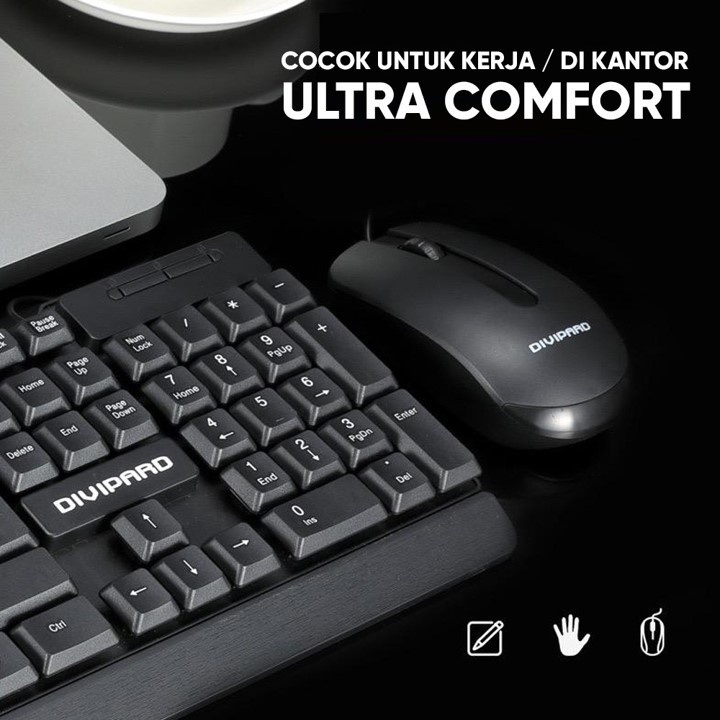 Keyboard Mouse Combo Divipard MK310 USB Office Keyboard
