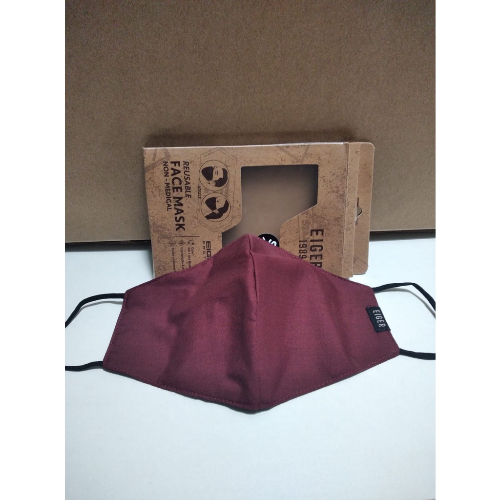 Masker Eiger KAI E89 MASK ADULT Maroon 91000 6095 Original Masker Kain