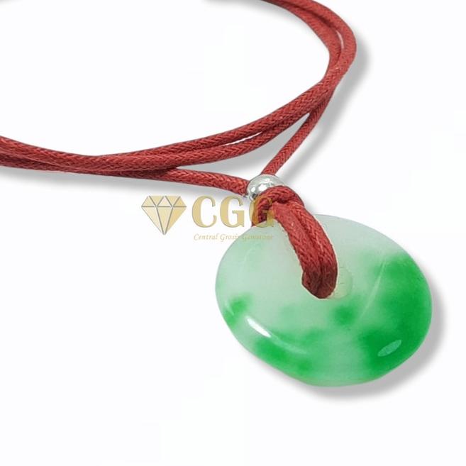 Ω Liontin Batu Giok China Kalung Giok Koin Hoki Garansi Asli ☻