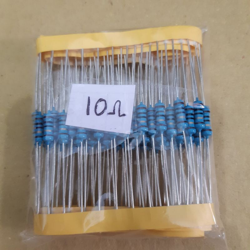 Resistor 10 ohm 1/2W metal film taiwan 100biji