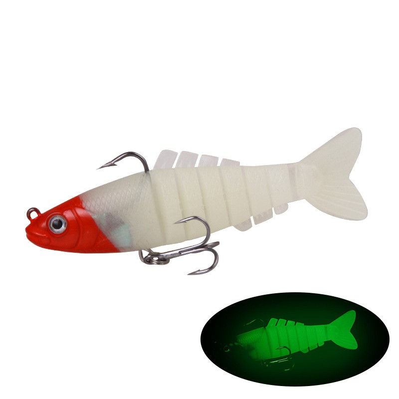 SYFishing 1Pcs Luminous Soft Lure Umpan Pancing Lifelike Jointed Fishing Lure 9cm/17.5g Swimbait Bass Wobbler Kail Memancing Ikan Memancing Tackle