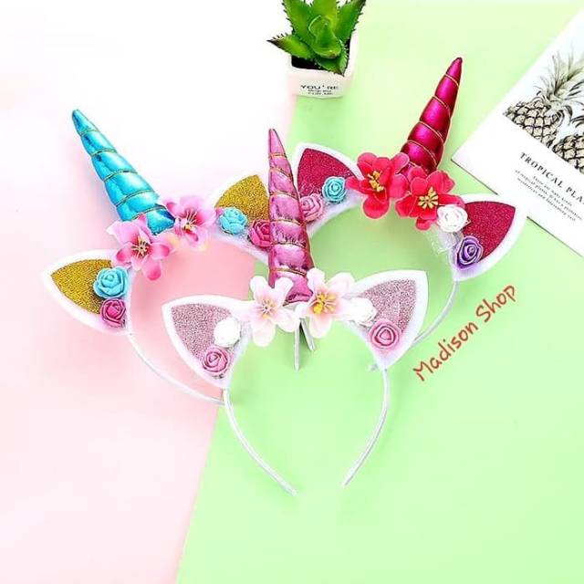 Bando Unicorn Murah Aksesories Rambut Kostum Tanduk Unicorn Cosplay