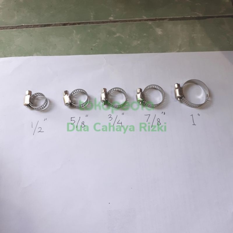 klem selang stainless 1/2 inch 5/8 inch 3/4 inch 7/8 inch 1 inch