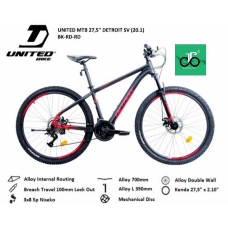 Sepeda MTB 27.5" United Detroit SV (3x8spd)