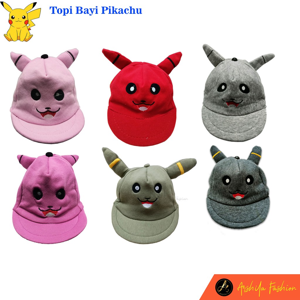 Topi Bayi Karakter Pikacu/ Topi pikachu / Arshila_fashion