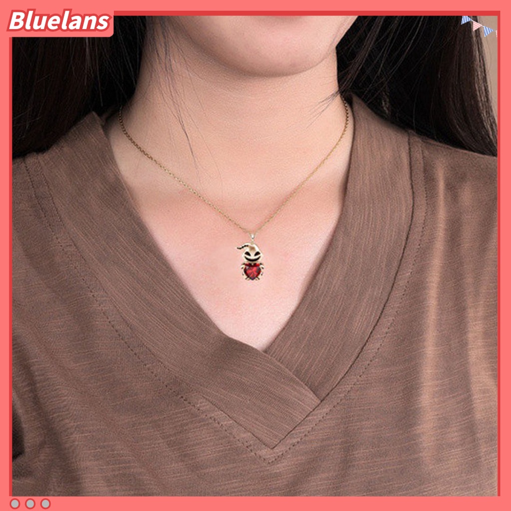 Kalung Rantai Leher Adjustable Bentuk Hati Aksen Berlian Imitasi Untuk Pria Dan Wanita