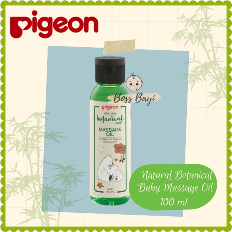 PIGEON Natural Botanical Baby Massage Oil 100ml / Minyak Pijat Bayi