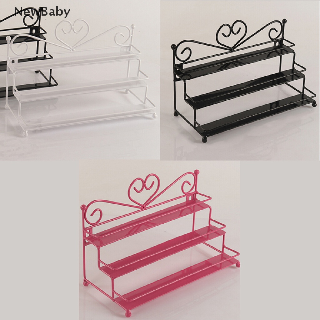 Newbaby Rak Display Kutek 3 Tingkat Bentuk Hati Bahan Metal