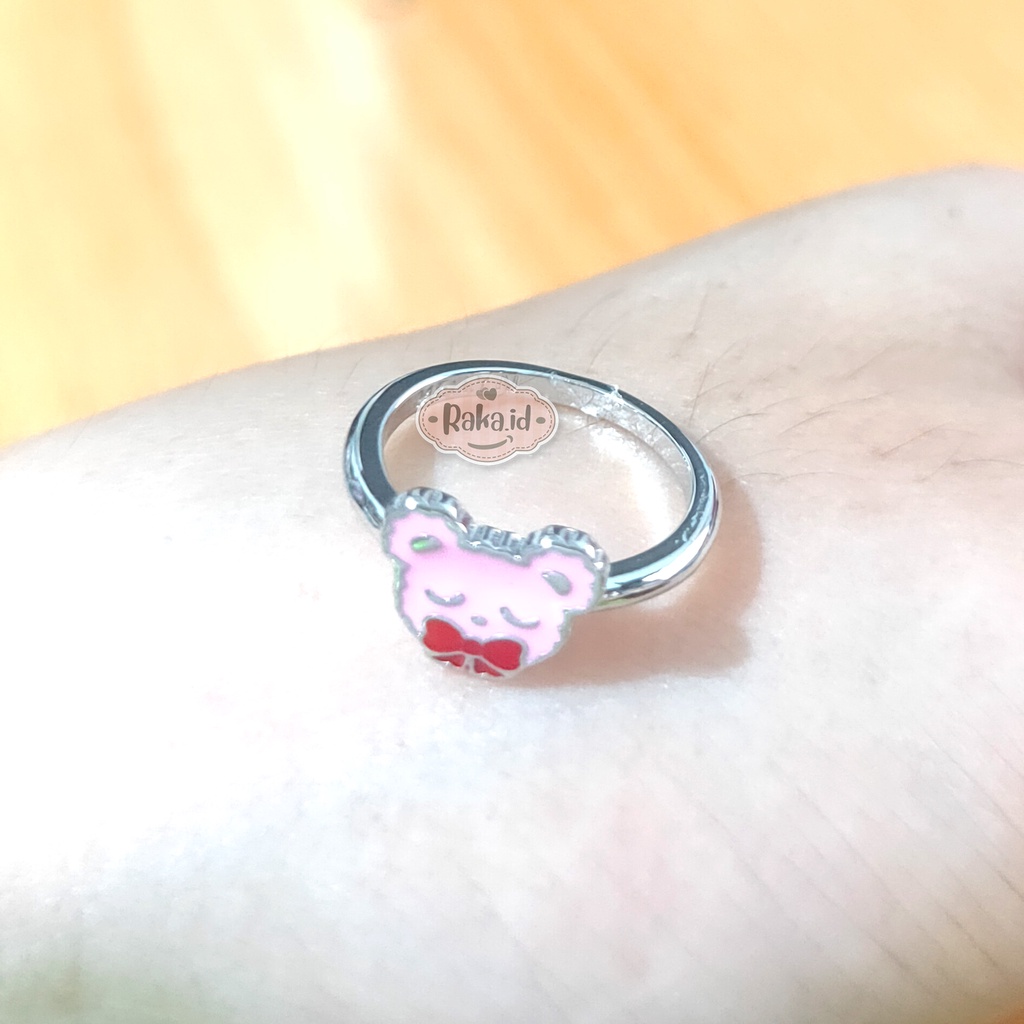 Cincin Anak Motif Bear Pink BT21 Perhiasan Cantik Anak 1030