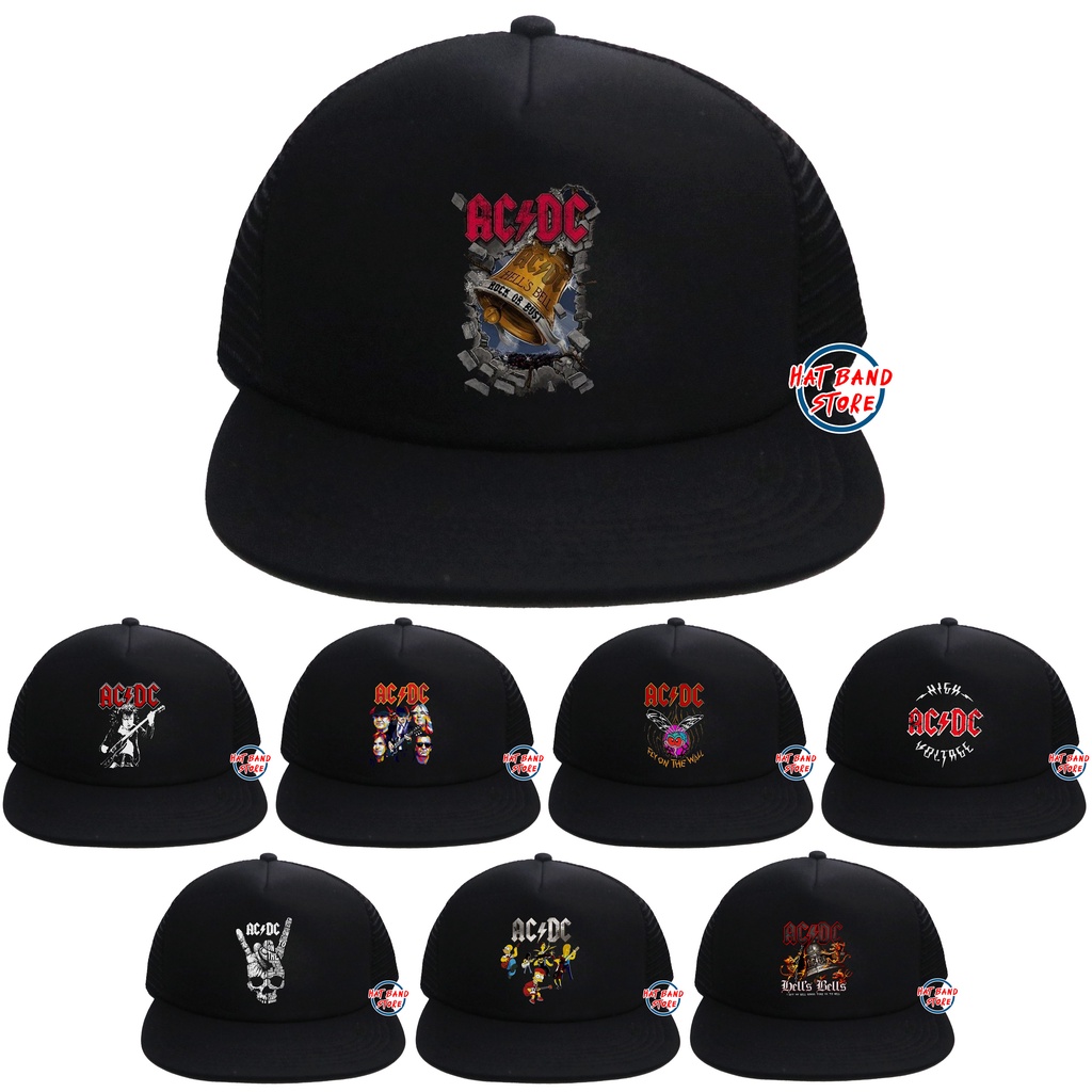 Topi Band / Topi Band ACDC Crew / Topi Band ACDC / Topi Trucker / Topi Snapback / Topi Jaring Sablon