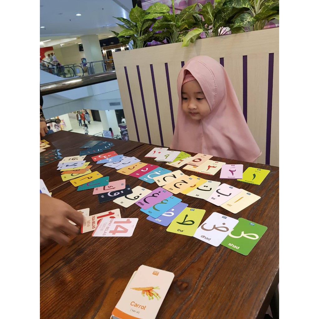 Flash Card Isi 50pcs Mainan Edukasi Anak Kartu Pintar Mainan Anak Angka Warna Huruf Hijaiyah 1-6 Thn