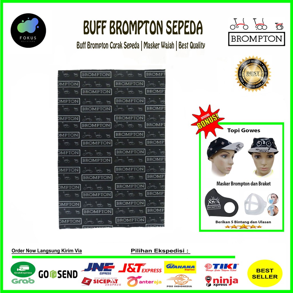 Buff Brompton Masker Brompton Original Buff Berkualitas - Hitam