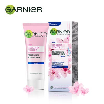 Garnier Sakura White Serum Night Cream Moisturizer Skin Care - 20 ml (Untuk Wajah Cerah &amp; Merona)