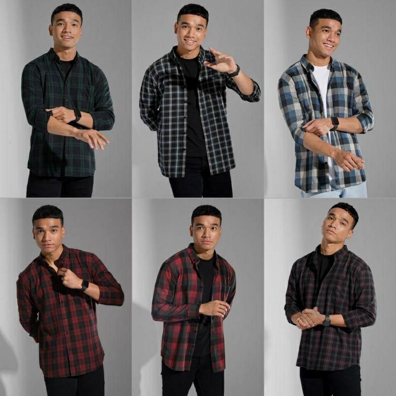 Kemeja Flanel Pria Lengan Panjang Kemeja Cowok Casual Distro Premium Aditiya (Unisex)