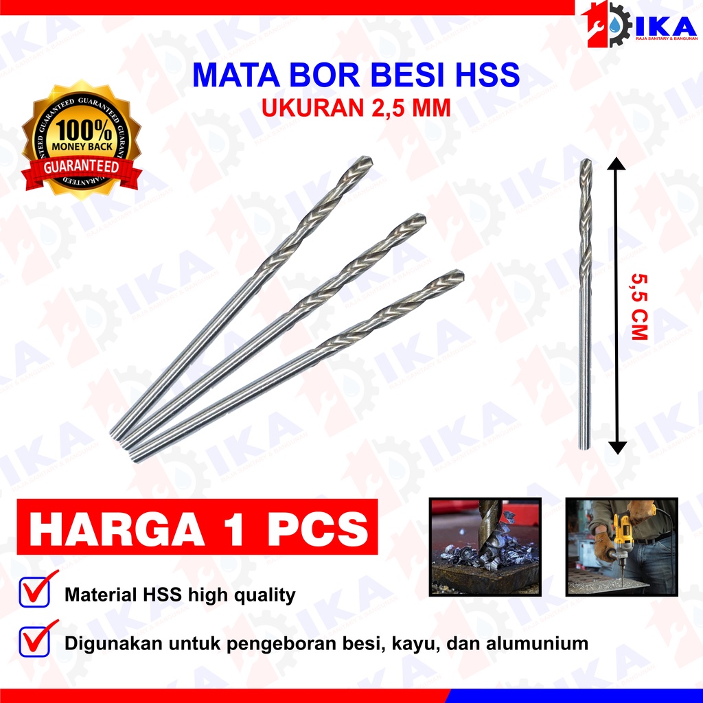 Mata Bor Besi Hss 2,5 4,5 5 6 mm Bagus Murah Kuat