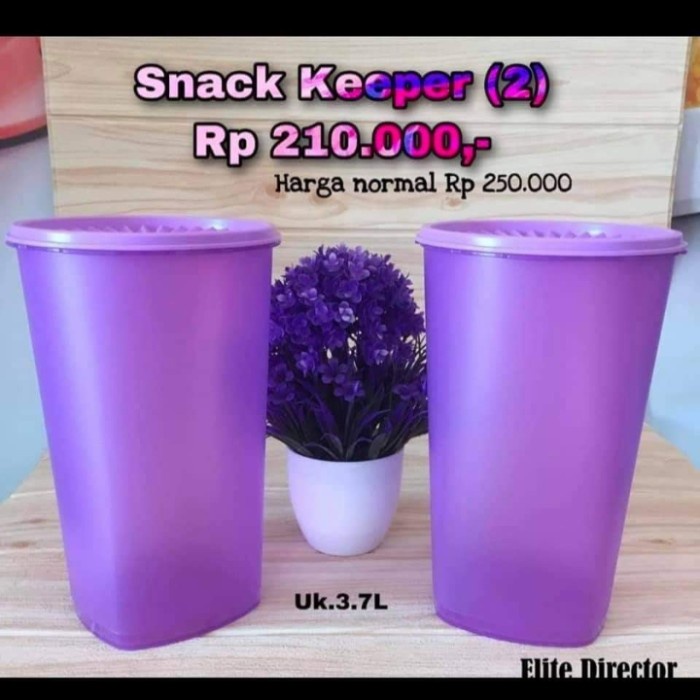 Populer Snack Keeper By Tupperware, Isi 2 Pcs Warna Ungu