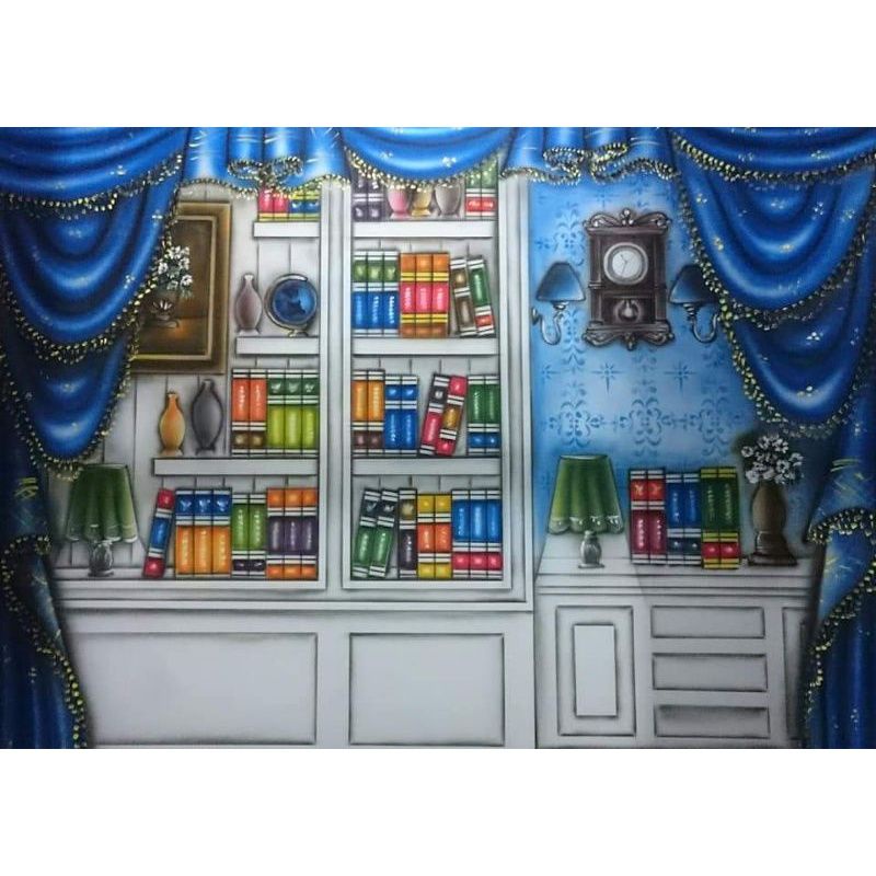 READY 3x2,5m WS BJ6 Kain Background Foto Wisuda Studio Photo Backdrop tirai Biru