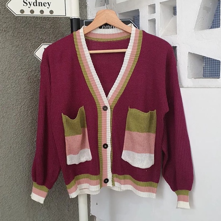 Sweater Cardigant Nura Outher Bahan Rajut Terbaru Korean Style