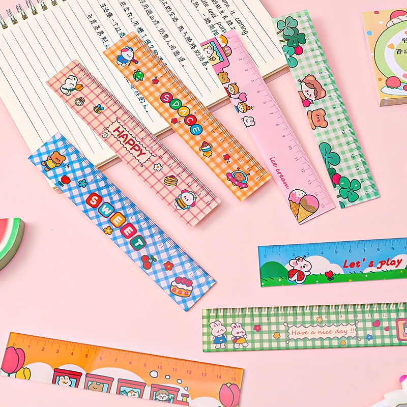 

Anekagrosir - Stationery Alat Tulis Penggaris 15cm Ruler Anak Sekolah Motif Karakter Lucu Buah