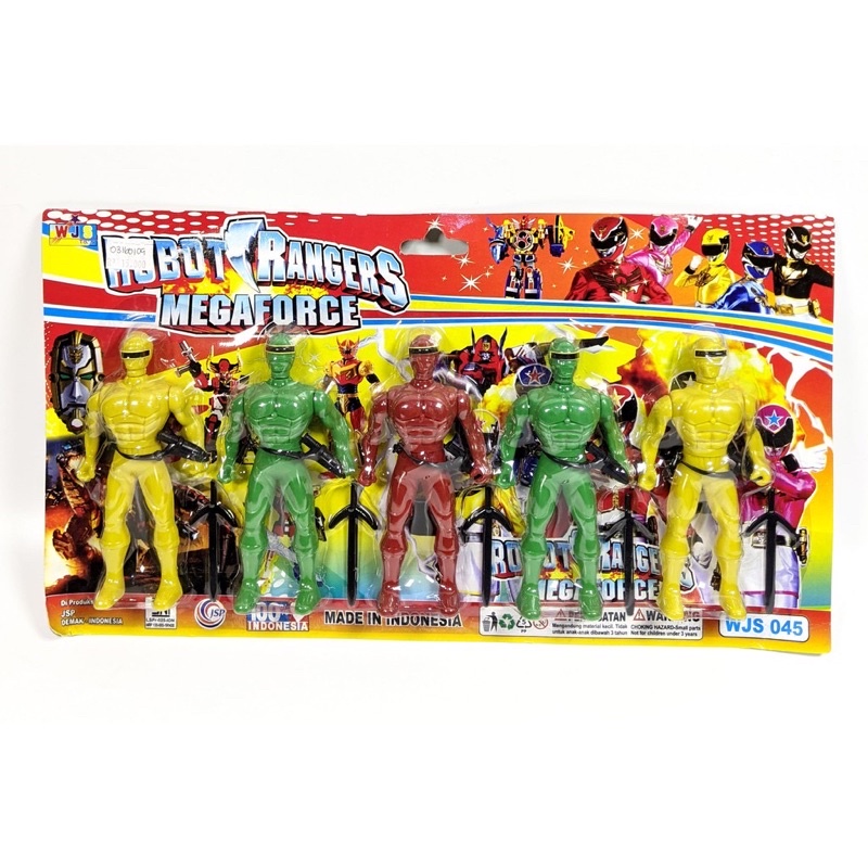 Mainan Anak Mainan Robot Power Rangers Megaforce Isi 5pcs WJS 045