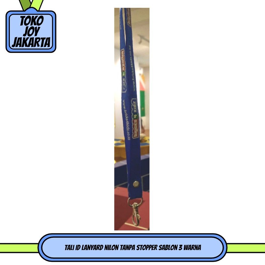 

Tali ID Lanyard nilon tanpa stopper Sablon 3 warna