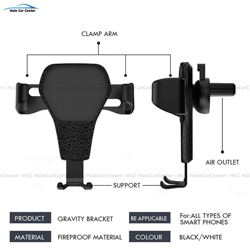 [Ready Stock]Universal Car Phone Holder For Phone In Car Air Vent Mount Stand Smartphone Gravity Bracket