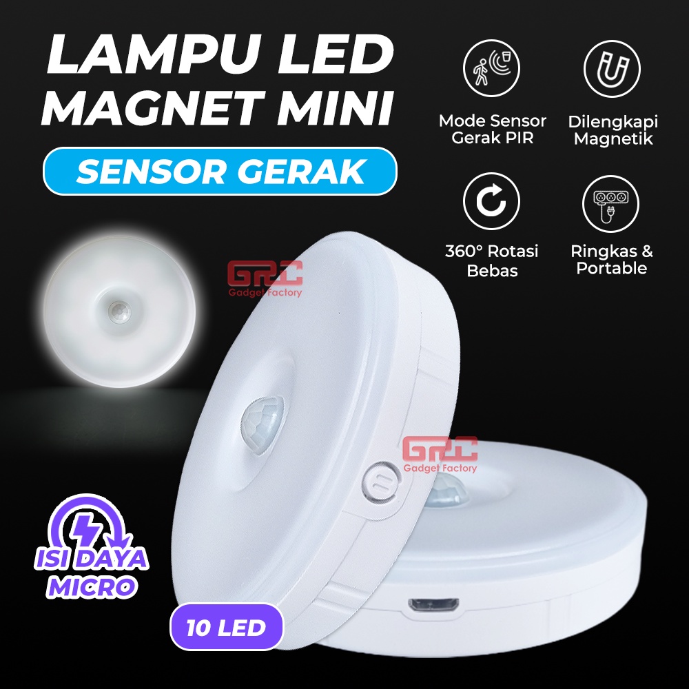 Lampu Darurat Sensor Gerak Lampu Tangga Lemari Dapur Dinding Magnetic