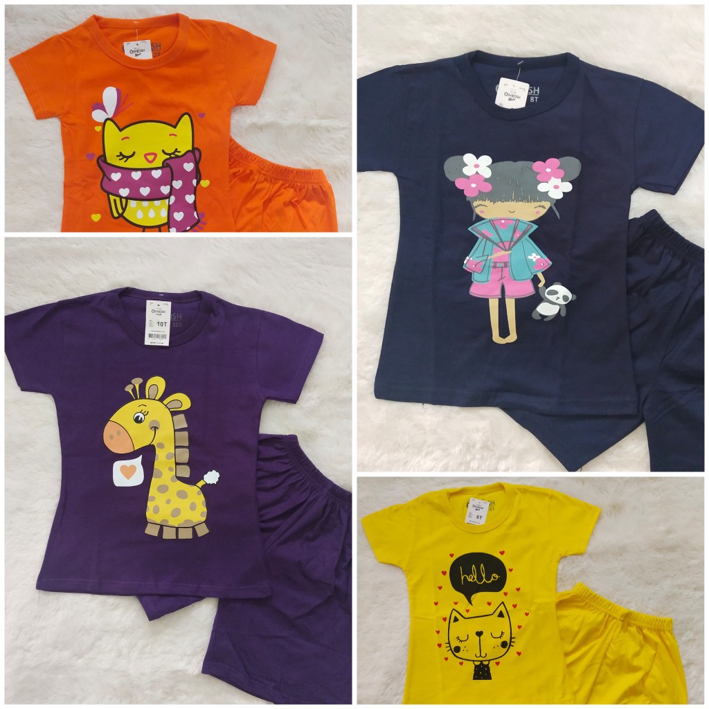 Baju Setelan kaos anak cewek atasan + bawahan