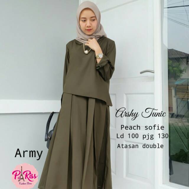 Arshy tunik dress unik dress peach sofie