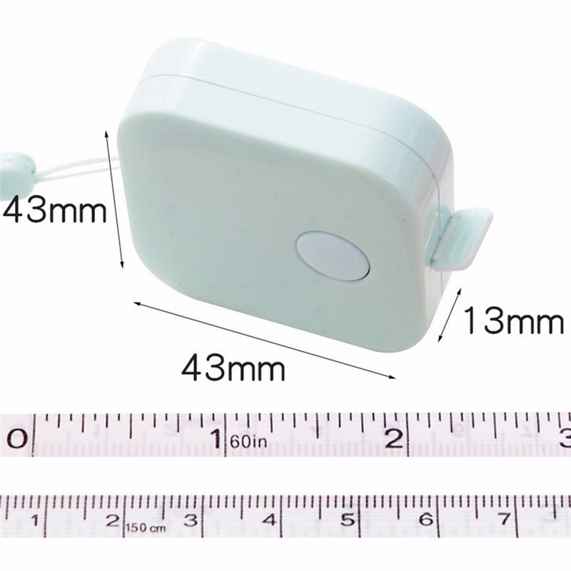 1.5M Portable Macaron Multi-color Square Tape Measure / Cute Small Soft Ruler With Lanyard / Office School Supply