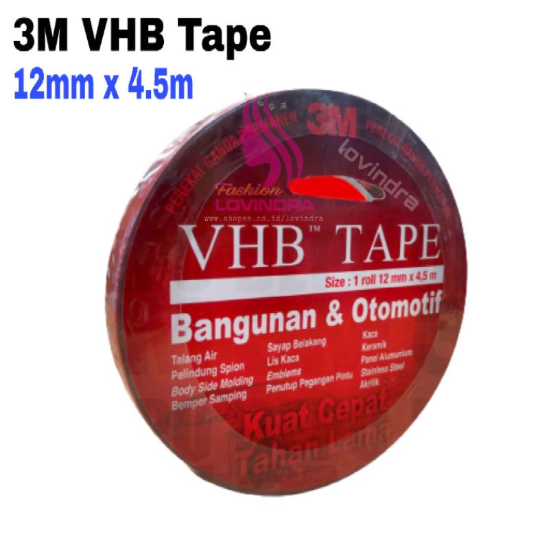 

Double Tape 3M VHB Automotive size 12mm x 4.5m Doubel Tape Mobil