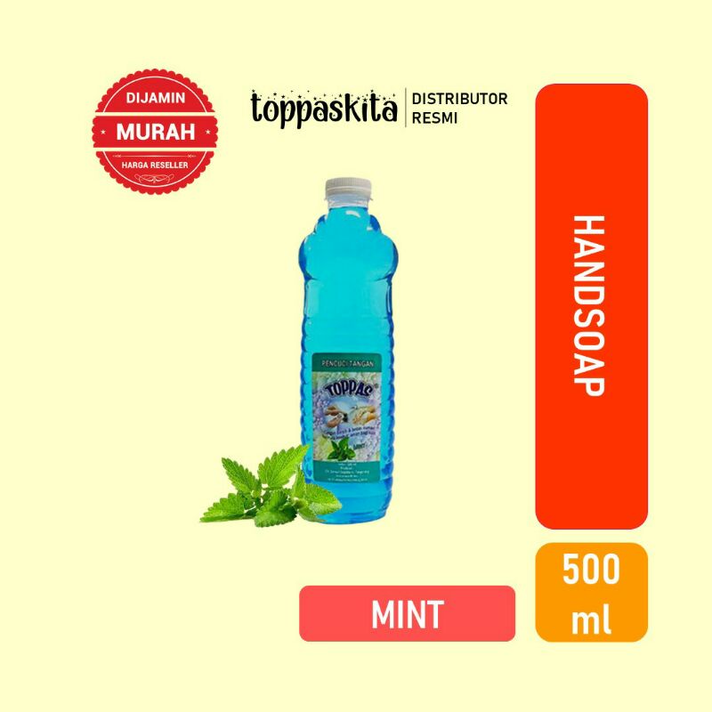 Toppas Sabun Cuci Tangan Mint Kopi 500ml / Hand Soap Termurah