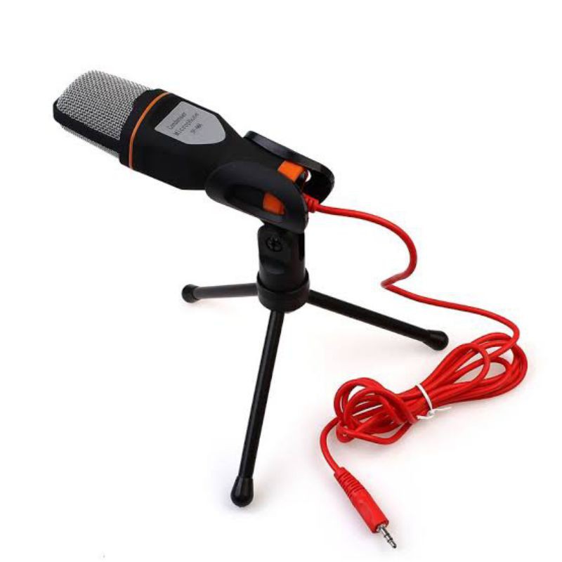 MICROPHONE MIKROFON MIC CONDENSER 3.5MM JACK WITH STAND MIK RECORDING PODCAST LAPTOP PC SF-666