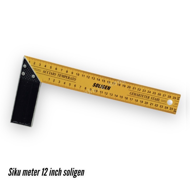 Siku meter penggaris siku tukang tebal 12” 30cm Soligen