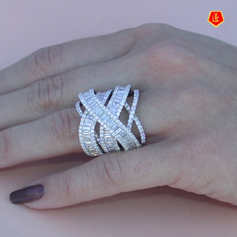 [Ready Stock]Multi-Layer Winding Full Diamond Ring Women's Fashion Luxury