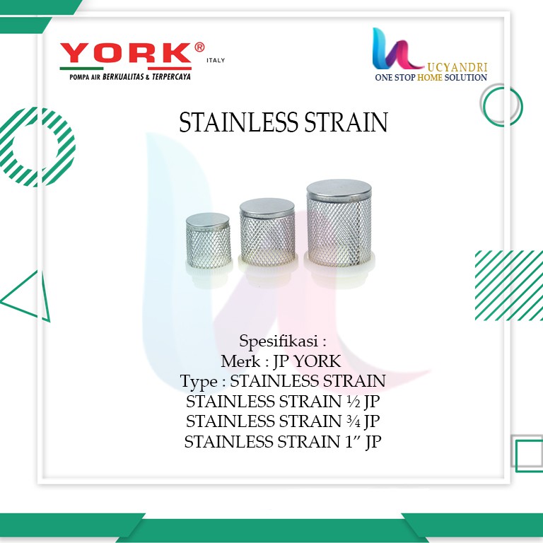 SARINGAN STAINLESS 1/2&quot;, 3/4&quot;, 1&quot; INC - STAINLESS STRAIN - JP