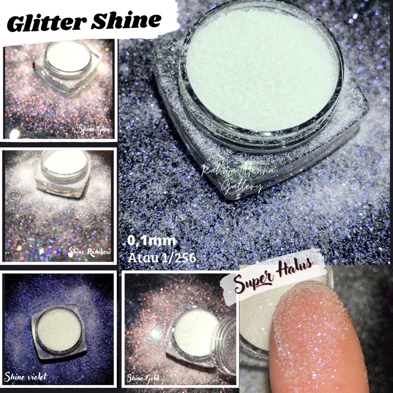 0,1mm atau 1/256 GLITTER SHINE FINISHING WHITE HENNA ,GLITTER PUTIH